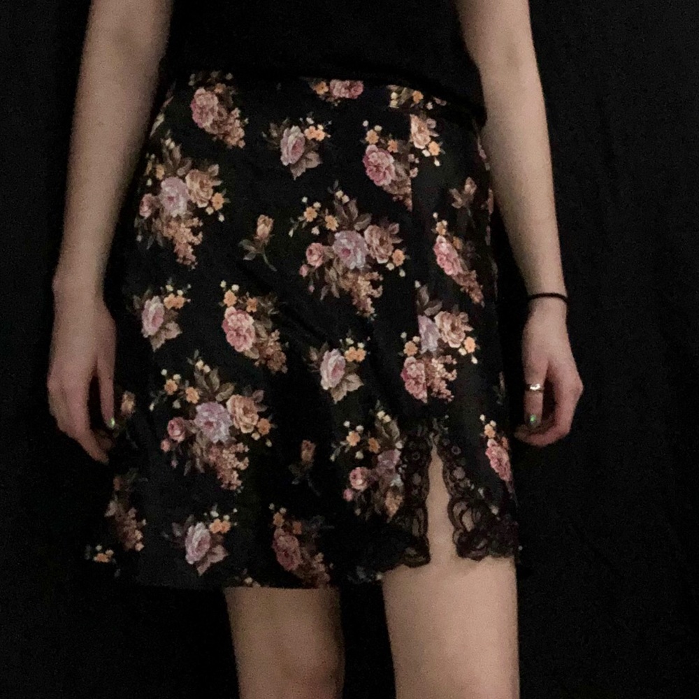 Silk Floral Skirt